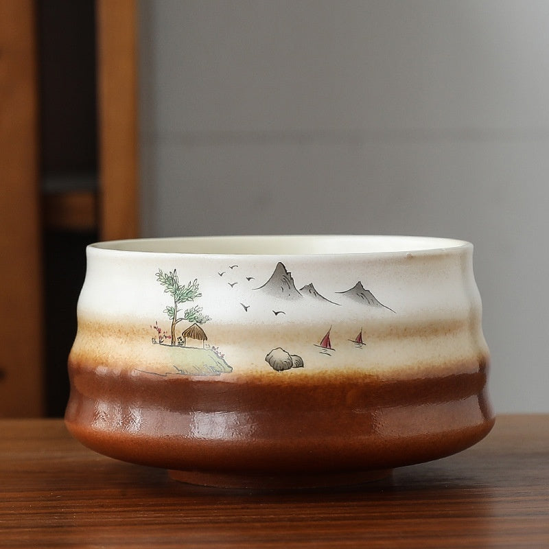 Round Ceramic Matcha Bowl