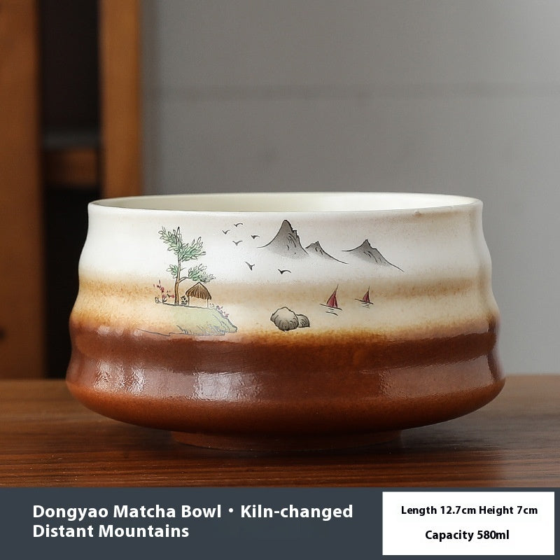 Round Ceramic Matcha Bowl